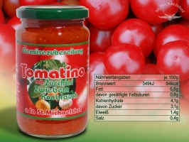 Bio Tomatino mit Zucchini, Zwiebeln, Knoblauch